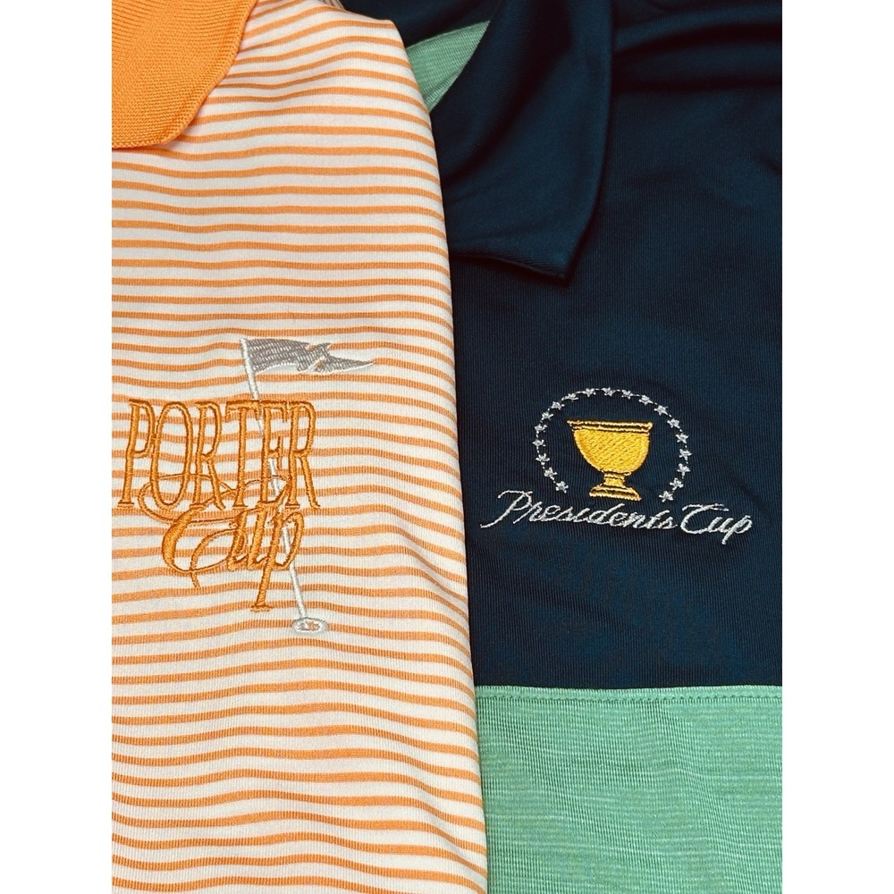 2 Men L Golf Polo Porter & Presidents Cup  PGA Nike Under‎ Armor Performance Lot